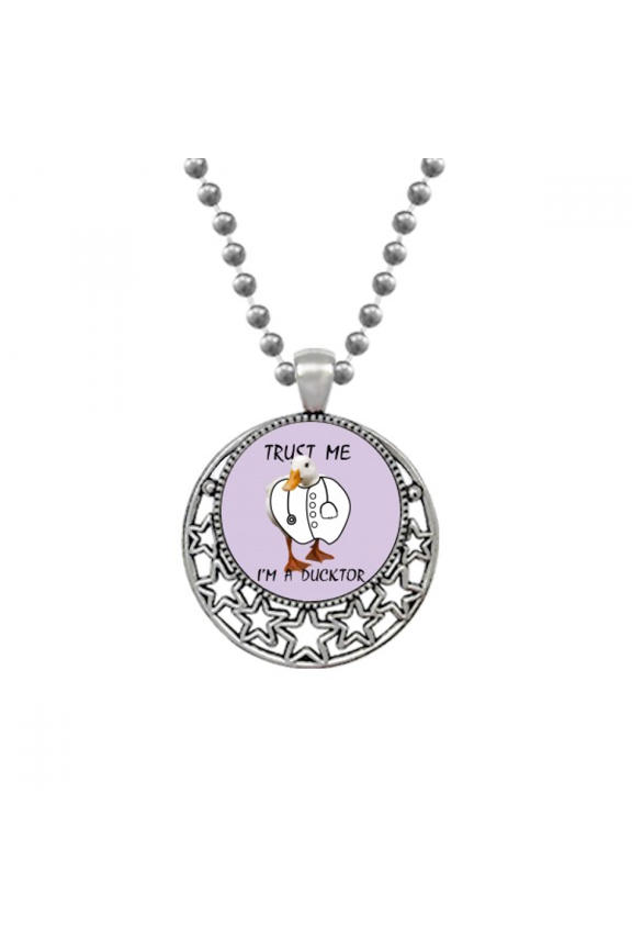 Duck Doctor Clothes Stethoscope Necklaces Pendant Retro Moon Stars Jewelry