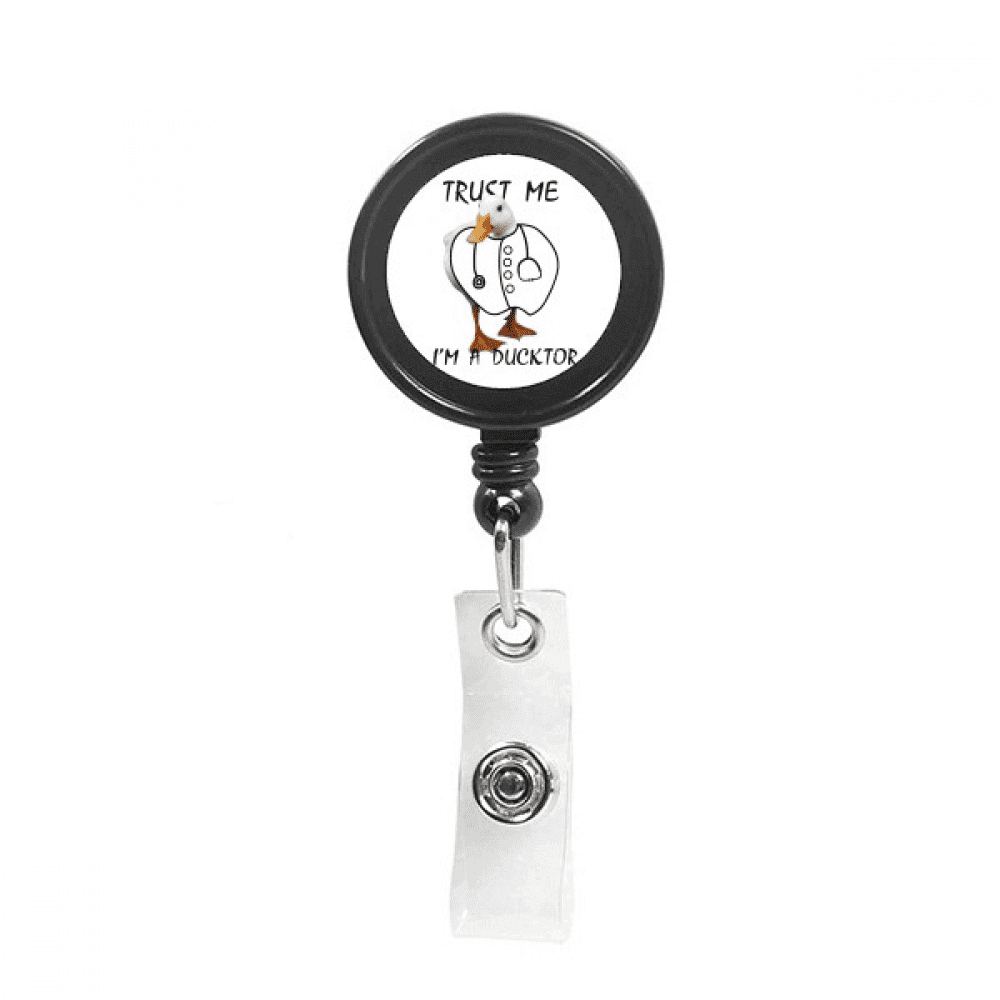 Duck Doctor Clothes Stethoscope Retractable Keychain Badge Holder ID Badge