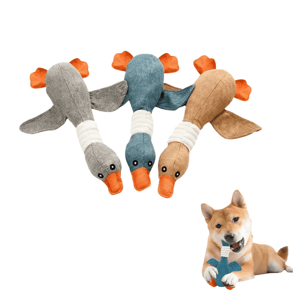 Duck Dog Toy&Duck Dog Toys for Large Dogs,Stuffed Duck Dog Toy,Duck Squeaky Dog Toy Plush Dog Toys Stuffed Animals for Small,Medium,Large Dogs (Gray,1PC)