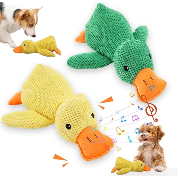 Duck Dog Toy for Aggressive Chewers, Yellow+Green