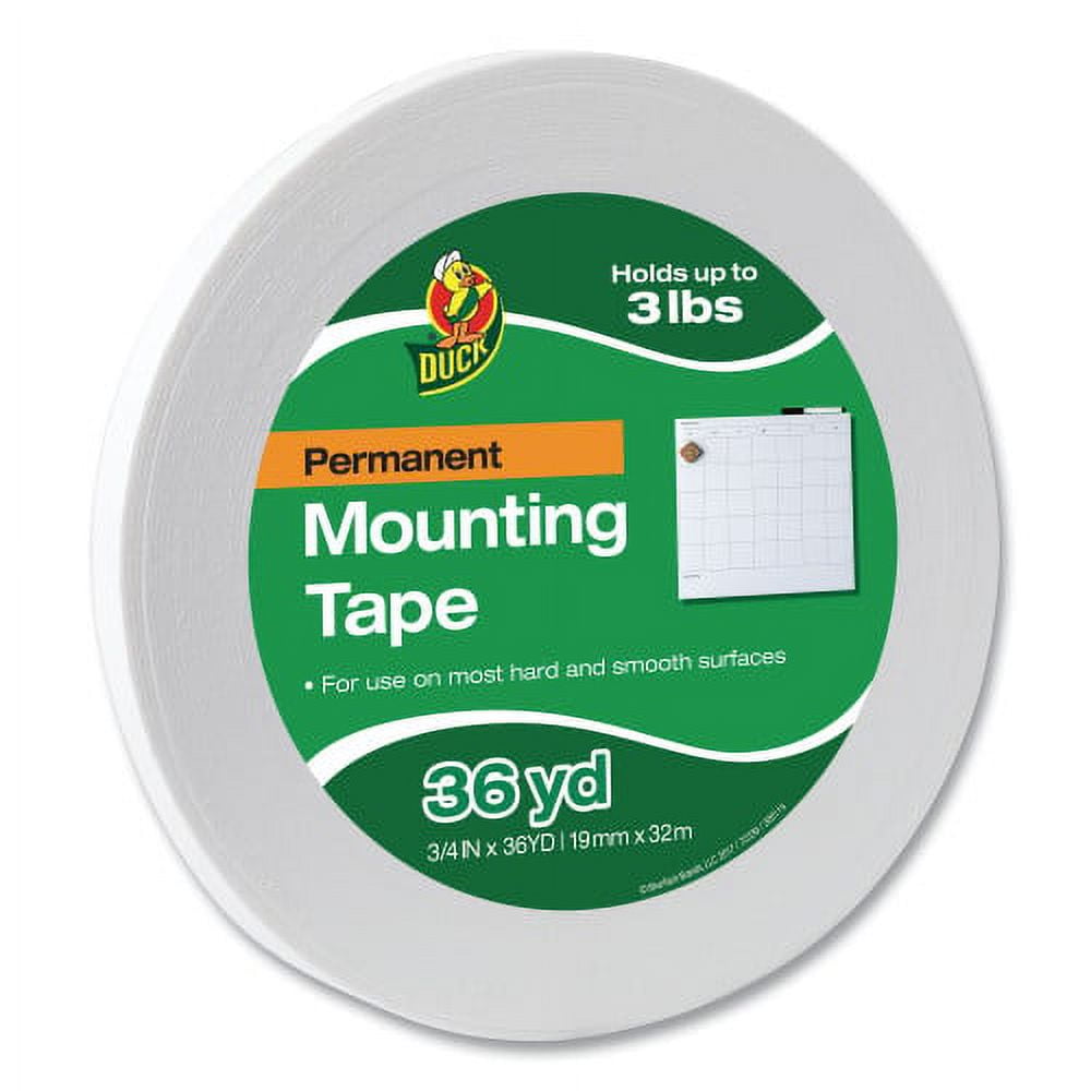 Duck DoubleStick Foam Mounting Tape, Permanent, Holds Up to 2 lbs, 0.