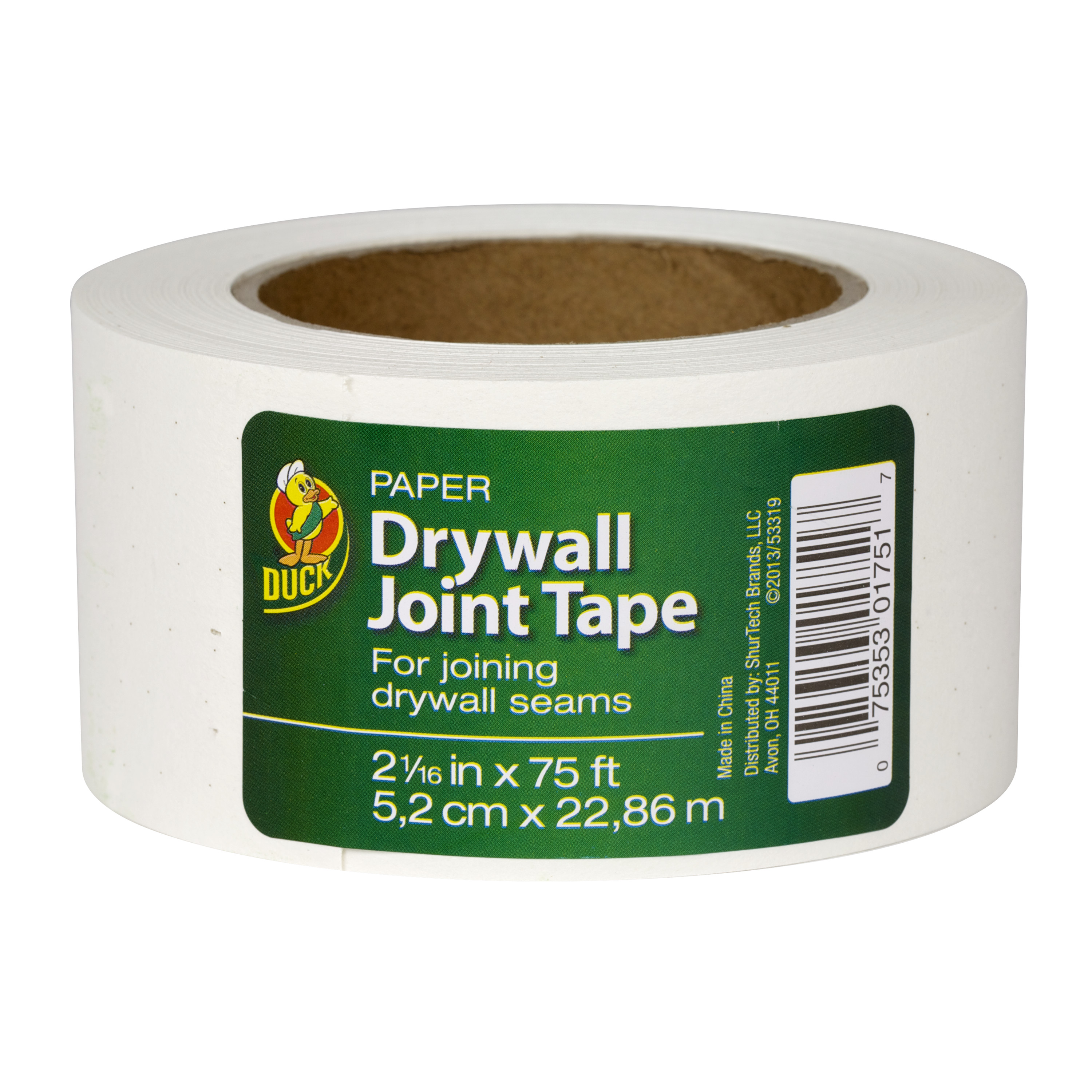Duck Drywall All Purpose Joint Paper Tape, 2.06 in. x 75 ft., White - image 1 of 10