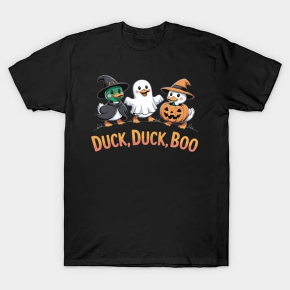 Duck Duck Boo Funny Duck Goose Witch Pumpkin Halloween Retro Animal - Breathable Material G2473 T-Shirt, for men and women, Up to Size 5XL