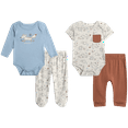 thumbnail image 1 of Duck Duck Goose Newborn Baby Boy's Layette Outfit Set - 4 Piece Baby Boys Cotton Clothing Set (0-9M), 1 of 7