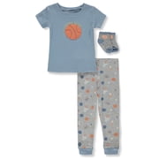 Duck Duck Goose Baby Boys 3-Piece Basketball Socks Set Outfit Color blue/multi Size 18 months