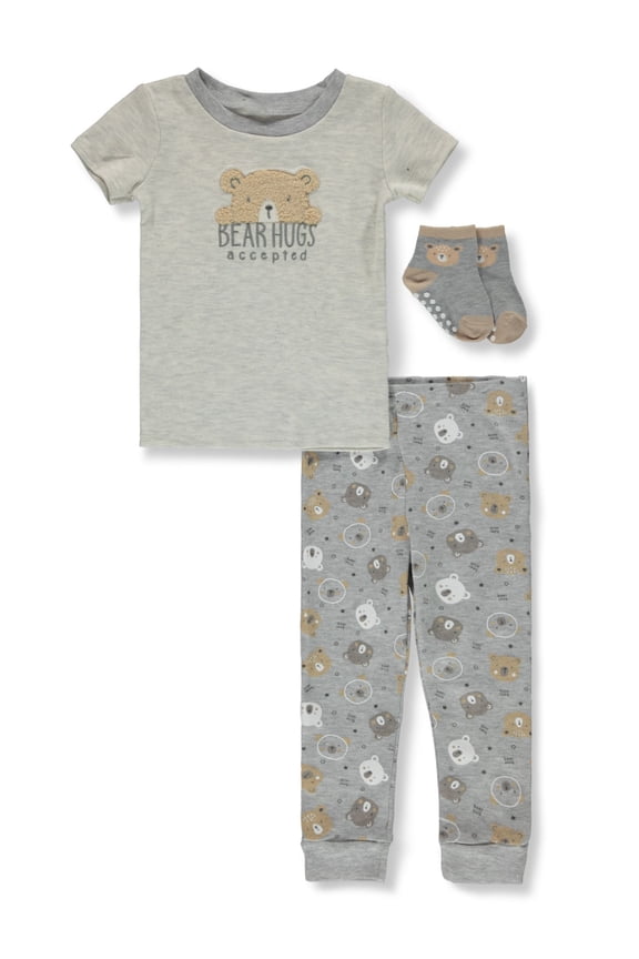 Baby Boys' 3-Piece Bear Socks Set Outfit Color: gray/multi Size: 18 months