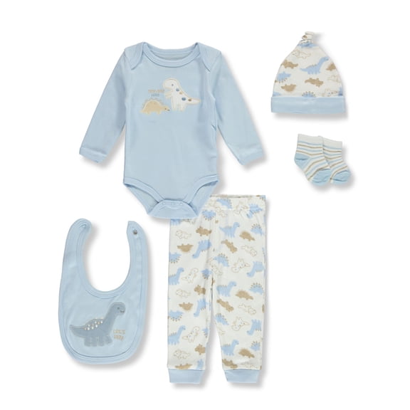 Duck Duck Goose Baby Boys' 5-Piece Layette Set Color: blue Size: 3 - 6 months