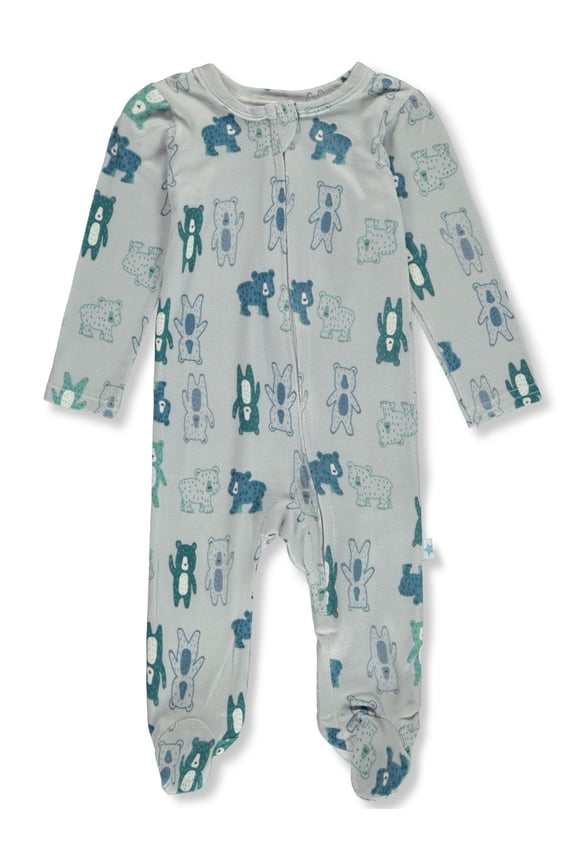 Baby Boys' Bear Footed Coveralls Color: aqua Size: 3 - 6 months
