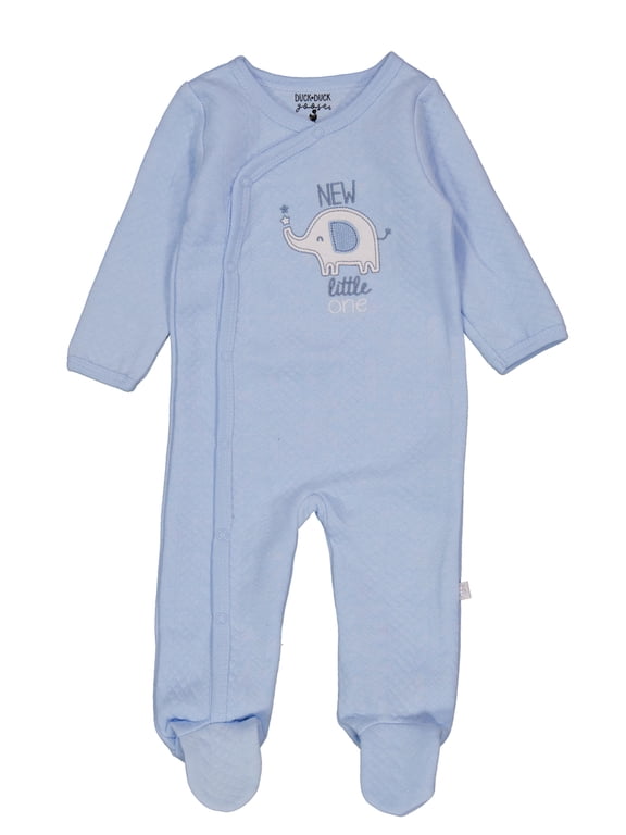 Baby Boys' Button-Up Elephant Footed Sleeper Color: blue Size: 0 - 3 months