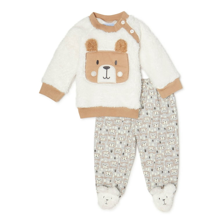 Duck Duck Goose Baby Boys Plush Fleece Outfit Set 2 Piece