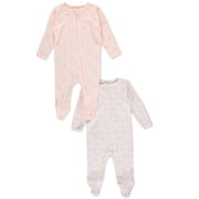 Duck Duck Goose Baby Girls 2-Pack Footed Coveralls Color multi Size 0 - 3 months