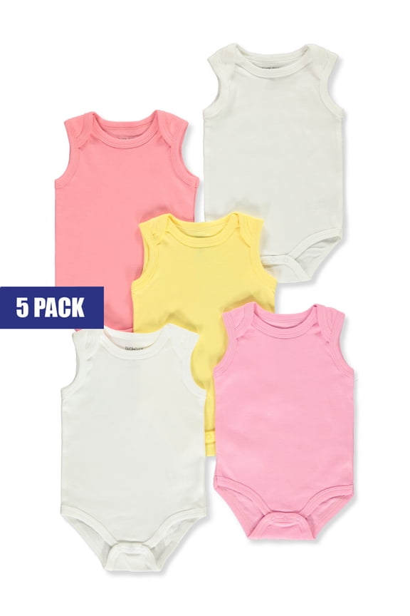 Baby Girls' 5-Pack Sleeveless Bodysuits - multi, 3 - 6 months (Newborn)