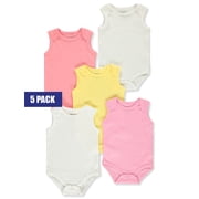 Duck Duck Goose Baby Girls 5-Pack Sleeveless Bodysuits - multi, 6 - 9 months Newborn