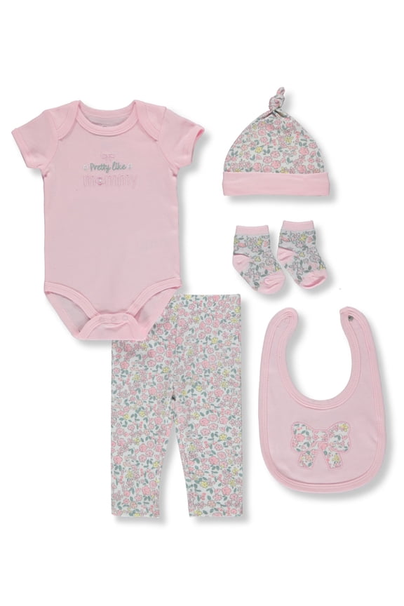 Baby Girls' 5-Piece Layette Set Color: pink Size: 3 - 6 months