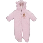 Duck Duck Goose Baby Girls Bear Fleece Hooded Jumpsuit Color pink Size 6 - 9 months