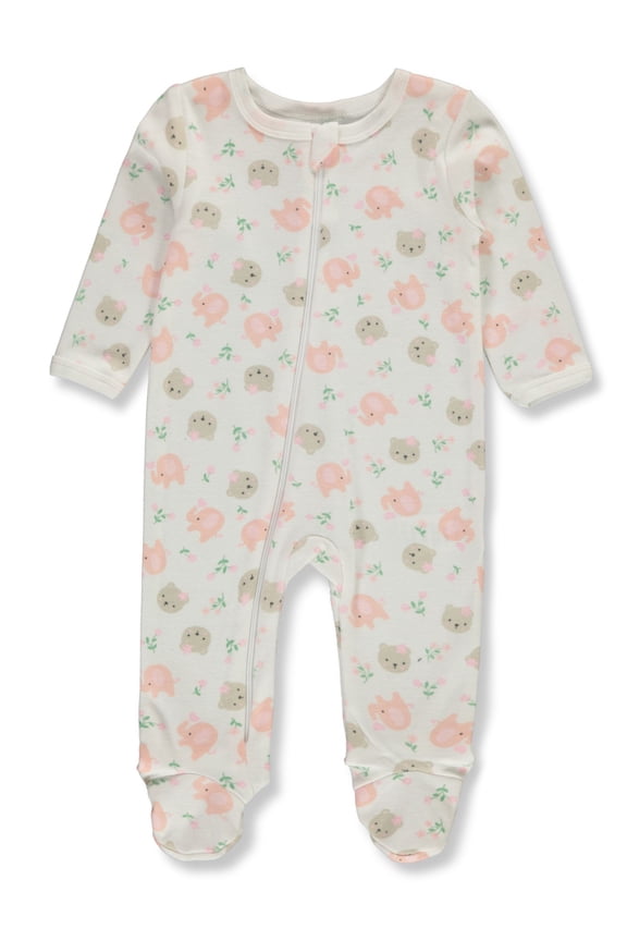 Baby Girls' Bear Footed Coveralls Color: blush Size: 6 - 9 months