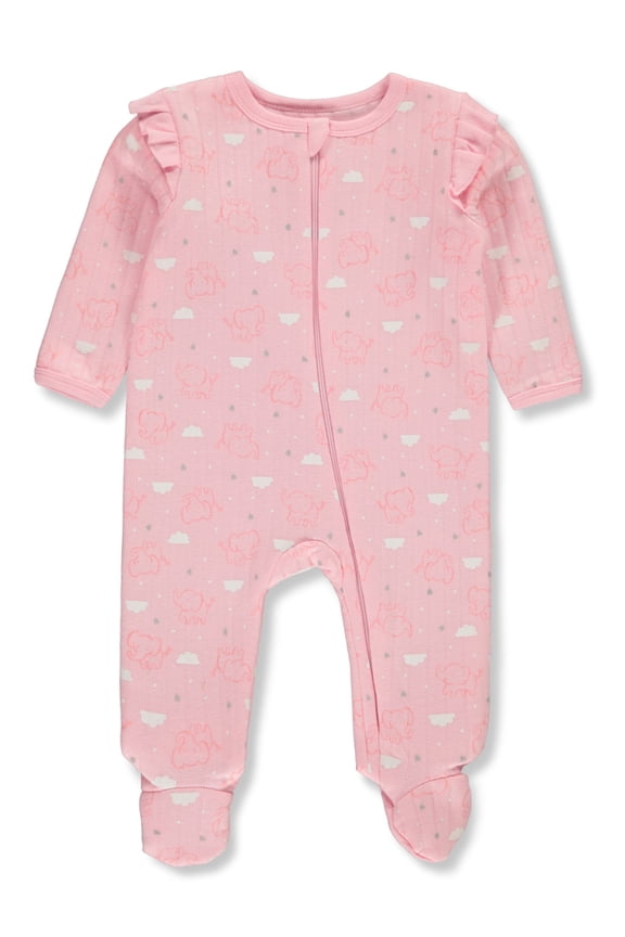 Baby Girls' Cloud Footed Coveralls Color: pink Size: 0 - 3 months