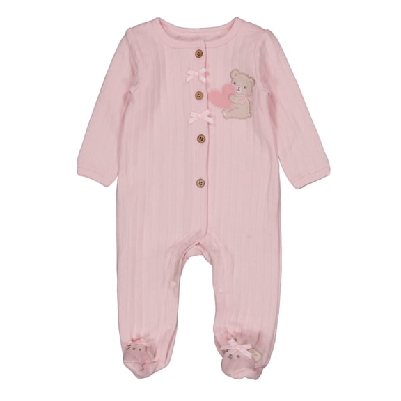 Duck Duck Goose Baby Girls' Long-Sleeved Ribbed Sleepsuit Color: pink Size: 6 - 9 months