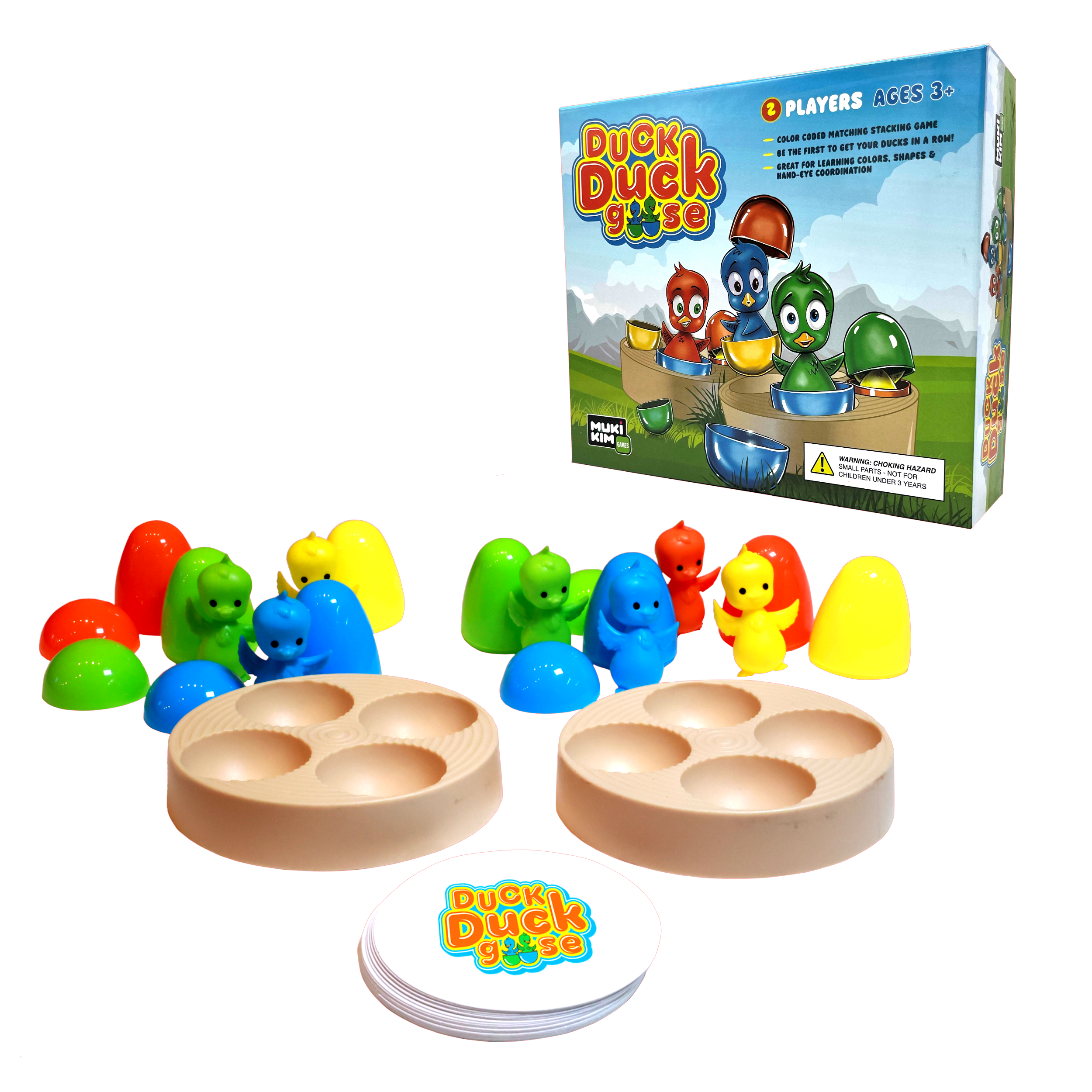 Duck Duck Goose - Color Sorting & Shape Stacking Board Game Challenge ...