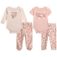 thumbnail image 1 of Duck Duck Goose Newborn Baby Girl's Layette Outfit Set - 4 Piece Baby Girls Cotton Clothing Set (0-9M), 1 of 7