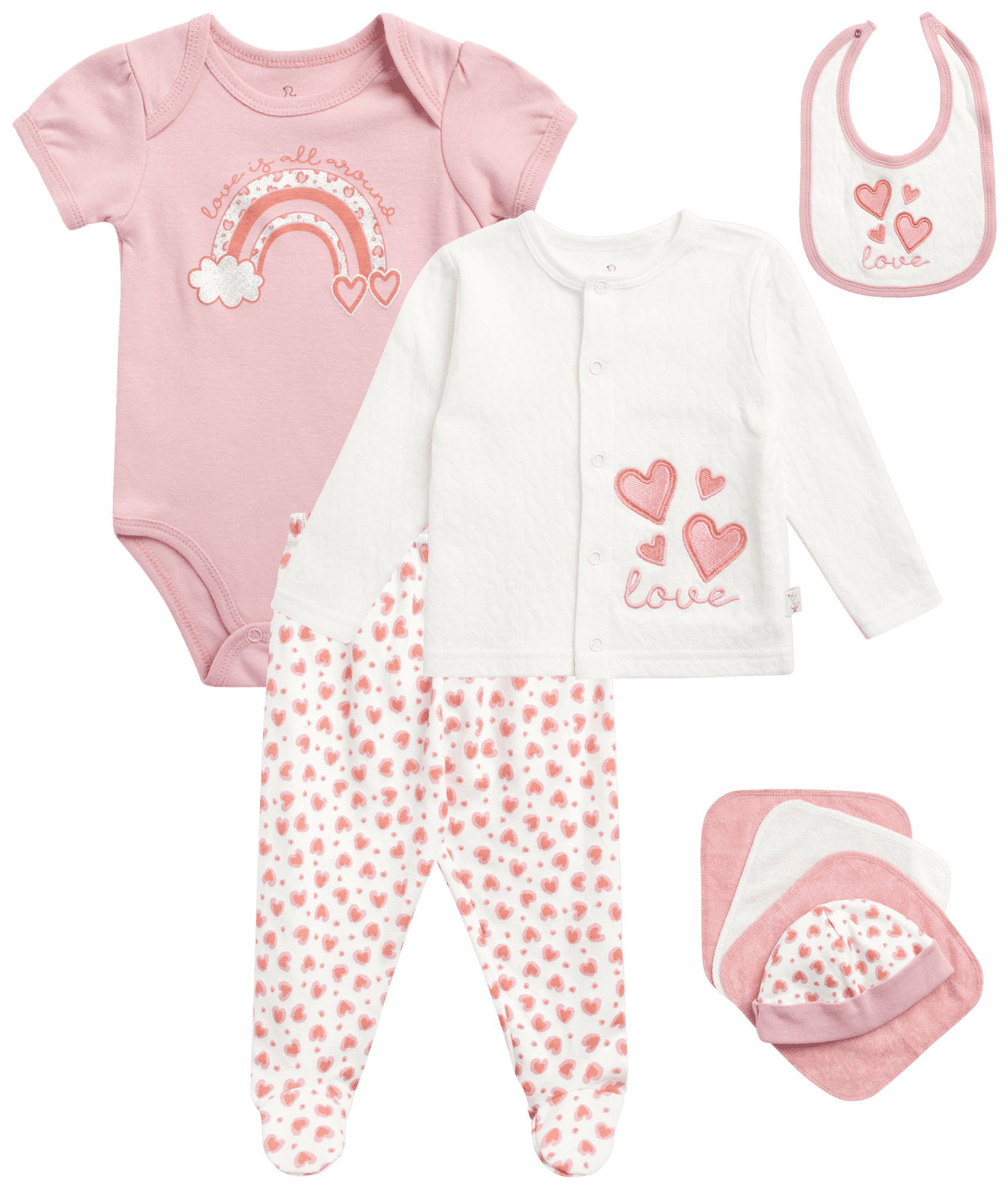 Duck Duck Goose Newborn Baby Girls' Take Me Home Layette Gift Set 8