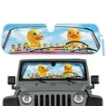 thumbnail image 1 of Duck Duck Jeep Sun Shade Fits 1987-2021 Jeep Wrangler JK, JL, CJ, YJ, TJ & 2020-2021 Gladiator - Custom Fit Windshield Sunshade Foldable Accordion Interior UV Protection Sun Window Visor 53” x 16.5”, 1 of 7