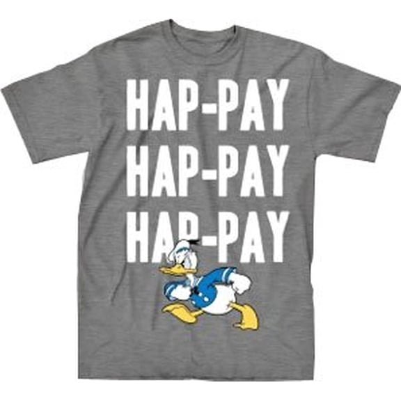 Duck Dynasty Donald Duck Hap-Pay Adult Heather Gray T-Shirt