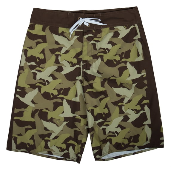 Duck Dynasty - Duck Camo Print Brown Board Shorts - Small