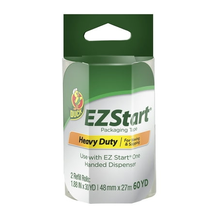 Duck EZ Start Clear Acrylic Packaging Tape, 1.88 in. x 30 yd., 2 Rolls