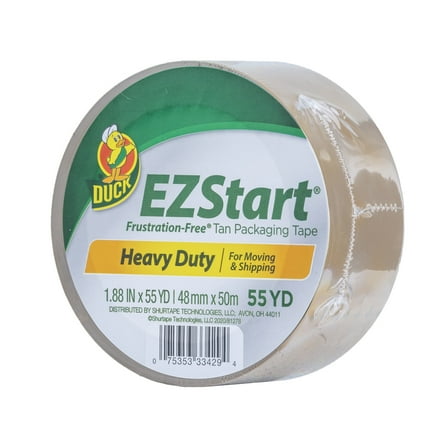 Duck EZ Start Packaging Tape, 1.88 in. x 55 yd., Tan