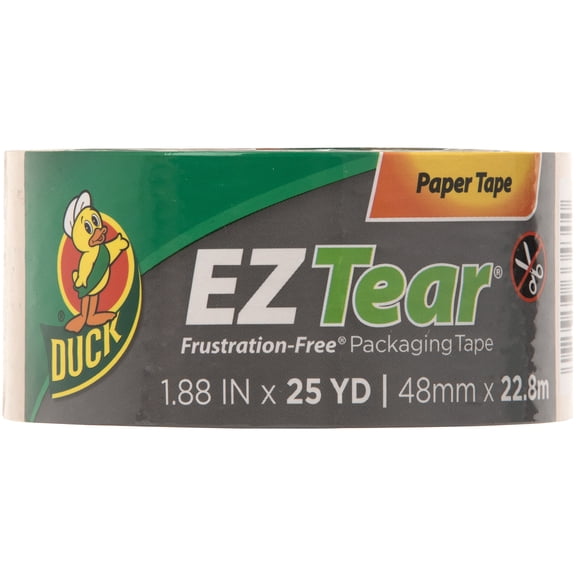 Duck EZ Tear Packing Tape, 1.88 in. x 25 yd., Tan