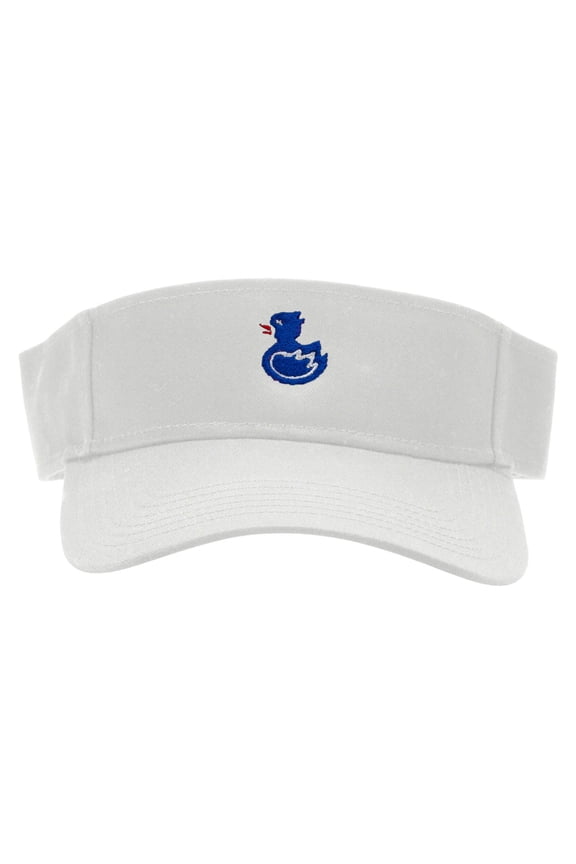 Duck Embroidered Cotton Twill Sun Visor - White OSFM