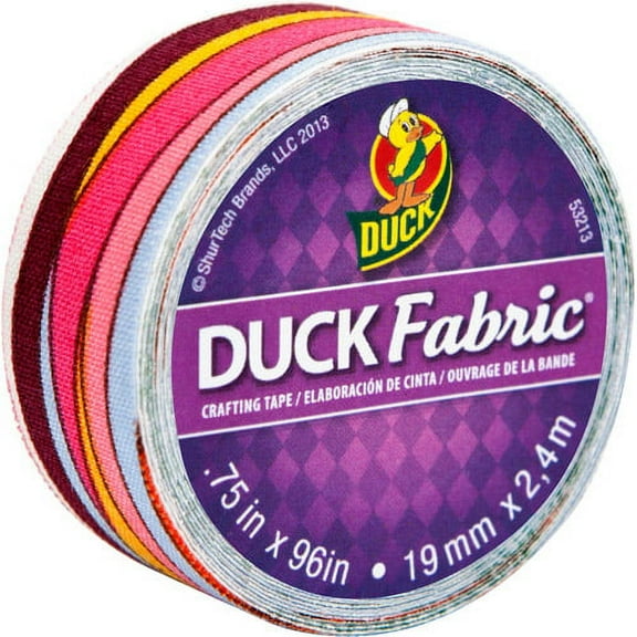 Duck Fabric Coral Multi Stripe Crafting Tape, 96"