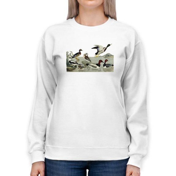 Duck Family Sweatshirt Women -Alexander Wilson Designs, Female Small