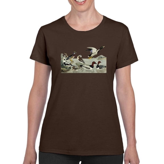 Duck Family T-Shirt Women -Alexander Wilson Designs, Female x-Large