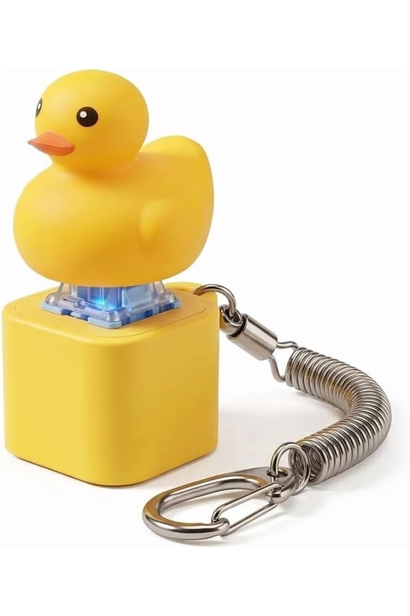 Duck Fidget Keychain  USB Rechargeable Sensory Duck Accessory with Light and Sound Effects, Portable Stress Relief Desk Companion for Daily Fun Use