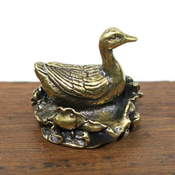 Duck Figurine Brass Statue Home Office Table Decoration Animal Figurines Toys