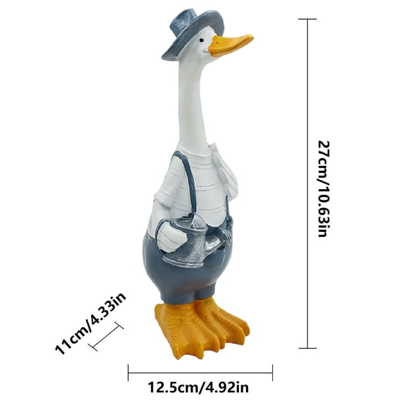 Duck Figurine Garden Ornament, Resin Courtyard Decor for Outdoor Patio and Home Garden, Whimsical Decorative Piece for Yards Parks and Flowerbed Settings