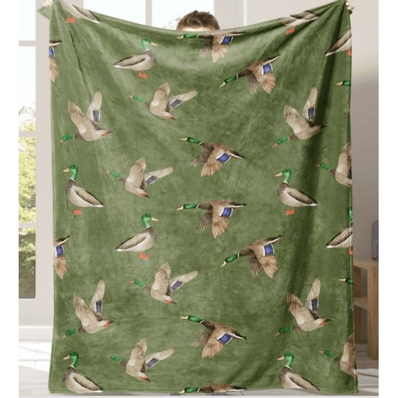 Duck Flannel Blanket, Throw Blankets, Soft Warm Sofa Bed Throw, Lightweight Travel Camping Office Chair Cover, Home Gift Idea