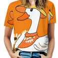 thumbnail image 1 of Duck Floral Sweater T Shirts Basic T-Shirt Short Sleeve Ladies Tee Shirt Summer Graphic Clothing, 1 of 6