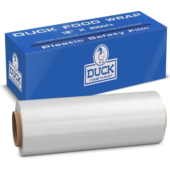Duck Food Wrap| 18”x 2000 ft. Plastic Wrap with Seal & Slide Cutter on Box - Restaurant & Commercial Grade, Excellent Quality & Heavy Duty - Great for Sealing| 1 box