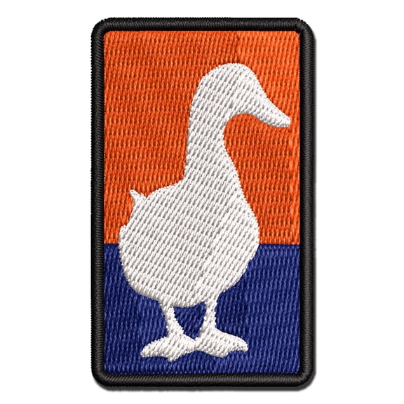 Duck From the Front Silhouette Applique Multi-Color Embroidered Iron-On Patch - 3 Inch Medium