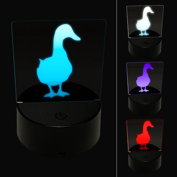 Duck From the Front Silhouette LED Night Light Sign 3D Illusion Desk Nightstand Lamp
