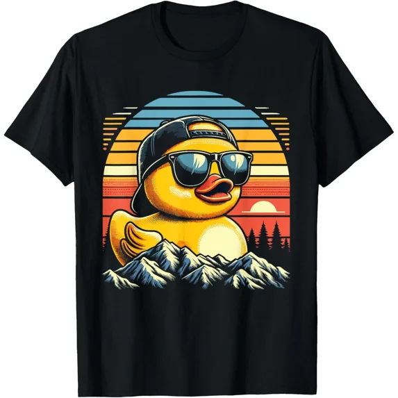 Duck Funny Shirts Graphic Tees Men Rubber Duck Cool Teen Boy T-Shirt