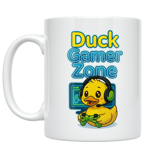 Duck Gamer Zone Design - Gaming Enthusiast - 11 oz Ceramic Coffee Mug