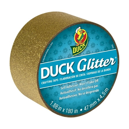 Duck Glitter Crafting Tape, 1.88 in. x 180 in., Gold