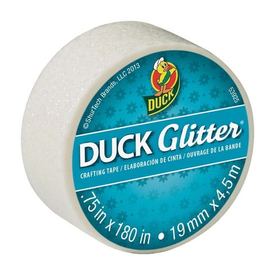 Duck Mini Glitter Crafting Tape .75 x 180" Roll - White