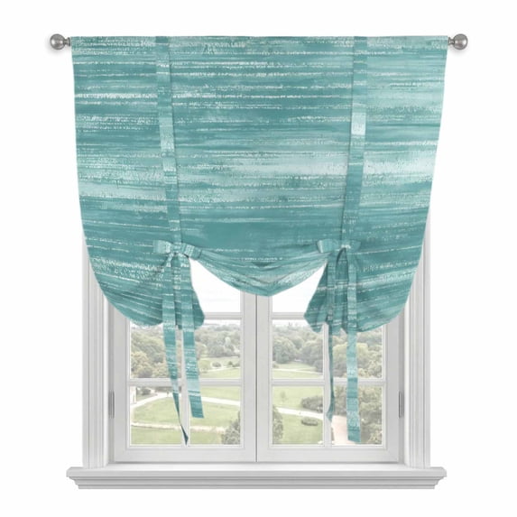 Duck Green Balloon Curtains for Bedroom/Front Door/Bathroom, Vintage Modern Abstract Art Ombre Tie Up Curtains 63 Inch Length Light Filtering Kitchen Curtains Shades for Windows 46"x63"