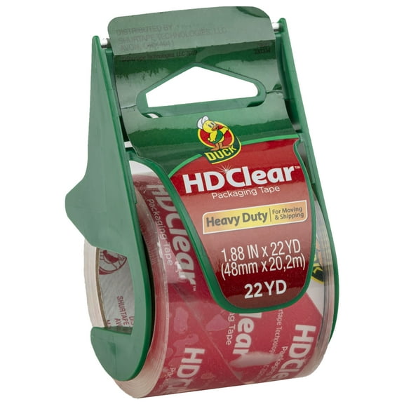 Duck HD Clear Heavy Duty Packing Tape with Dispenser, 1.88 in x 22.2 yd, Clear
