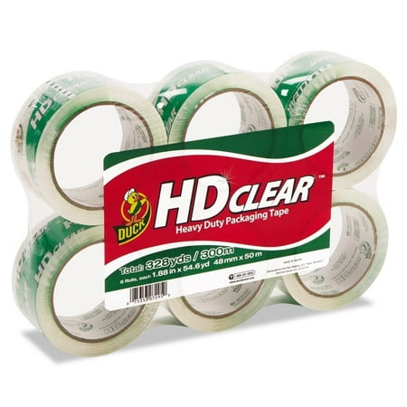 Duck HD Clear Packaging Tape, 1.88 in. x 54.6 yd., 6 Pack